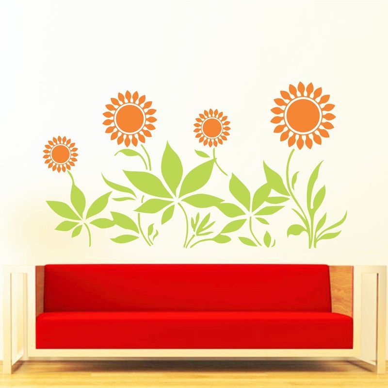 StickMe 100 cm Bright Sun Flower Wall Sticker - SM 014 Self Adhesive Sticker  (Pack of 1)