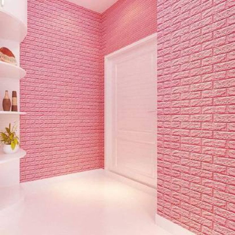 ODELEE Architecture Pink Wallpaper  (77 cm x 70 cm, Pack of 2)
