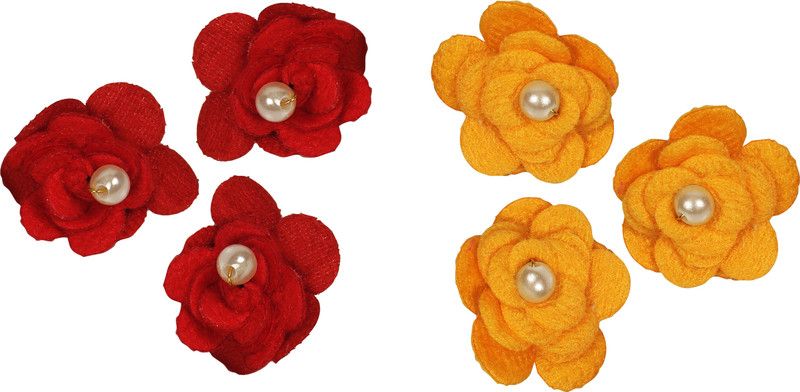 AlevanArt Red, Yellow Rose Artificial Flower  (2 inch, Pack of 36, Flower Bunch)
