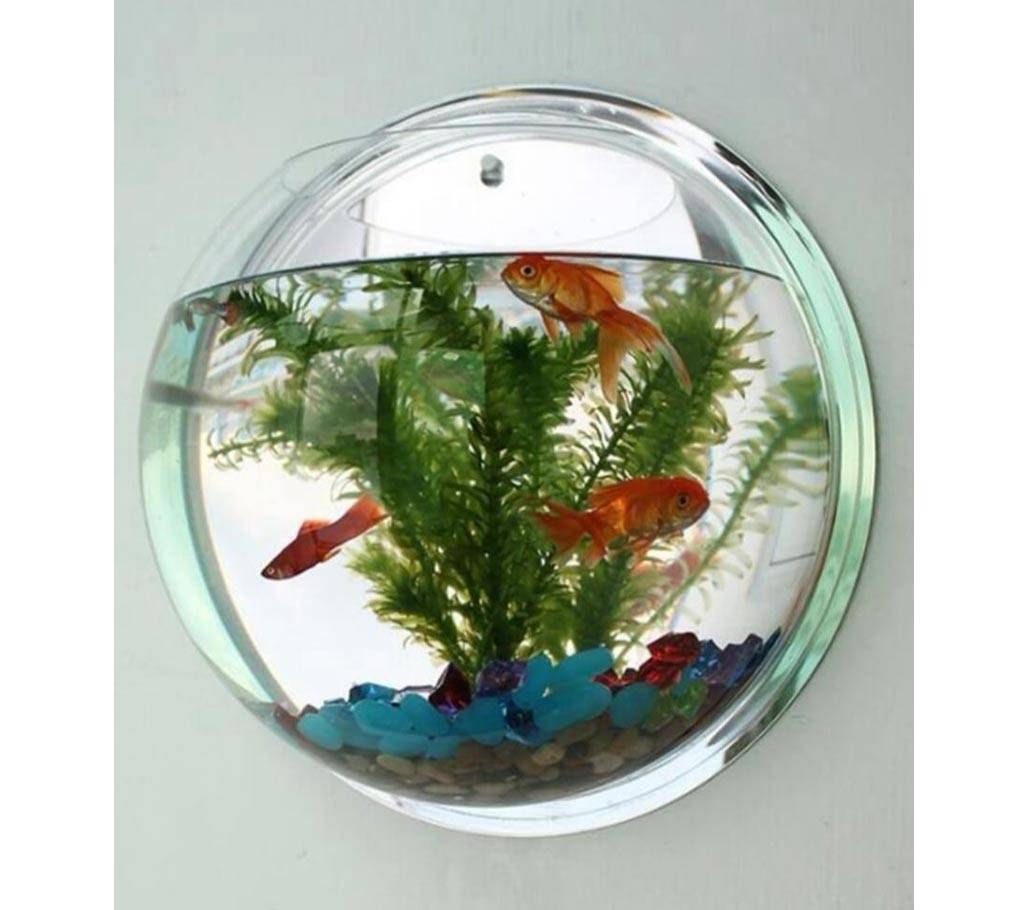 Acrylic Fish Bowl Wall Hanging Aquarium 34 cm mirror
