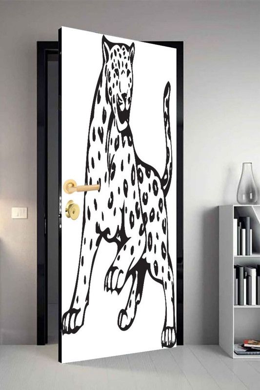 qth 213 cm Line Art Dor-0241 Design Door Sticker Self Adhesive Sticker  (Pack of 1)