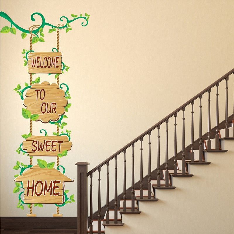 Zampyy 130 cm Home Sweet Home Self Adhesive Sticker  (Pack of 1)