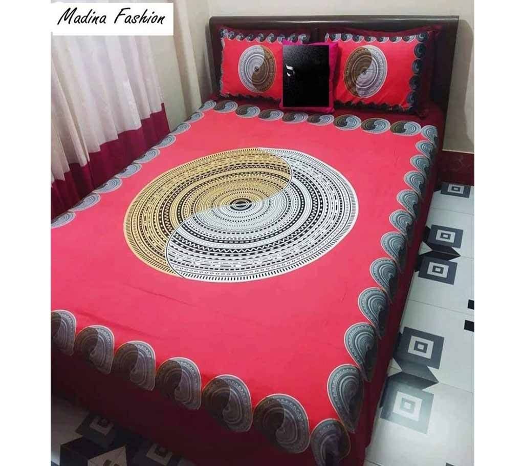 Printed Bed Sheet - Along With Pillow Cover - 041 - MAF