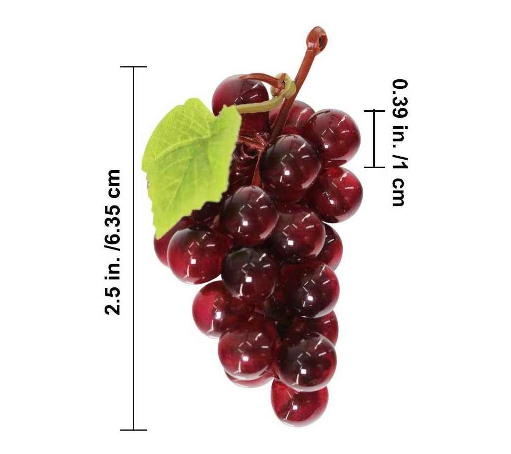 Artificial Plastic Fruit Grapes Cluster Home Office Decoration Dark Red