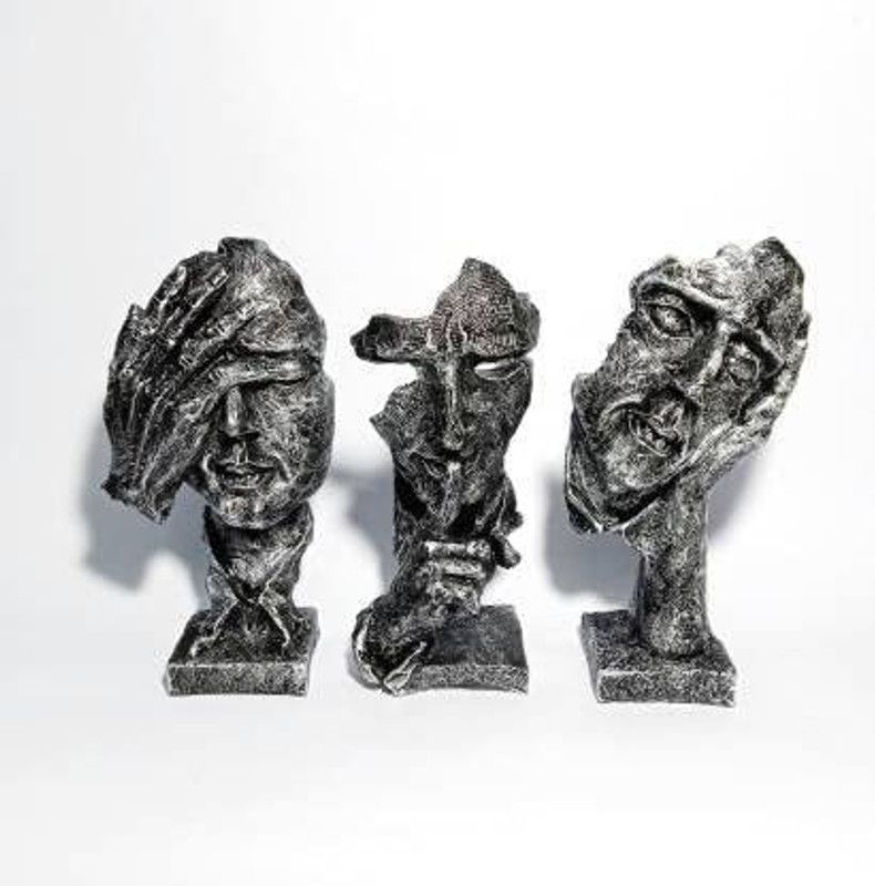MEHRASLIFESTYLE Decorative Showpiece - 15 cm  (Ceramic, Silver, Black)
