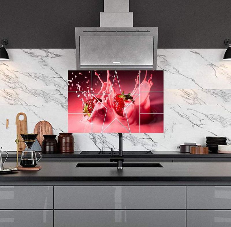 LAKSHIT ENTERPRISES 60 cm Waterproof Kitchen /Wall Sticker - Kitchen Wall Coverings Area Self Adhesive Sticker  (Pack of 1)