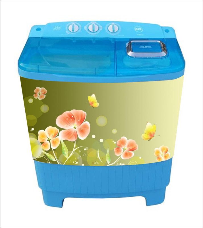 Khatwal Enterprises 60 cm decorative abstract flower butterfly washingmachine sticker Self Adhesive Sticker  (Pack of 1)