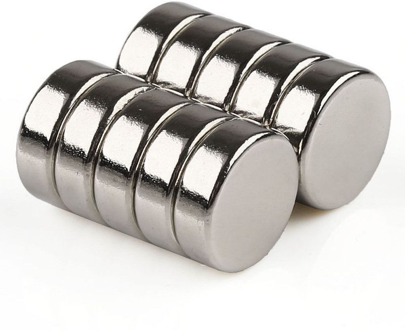 ART IFACT 10 Pieces of 20mm x 6mm Neodymium Magnets - N52 Disc / Cylindrical magnets - Rare Earth NdfeB Fridge Magnet, Multipurpose Office Magnets, Magnetic Paper Holder Pack of 10  (Silver)
