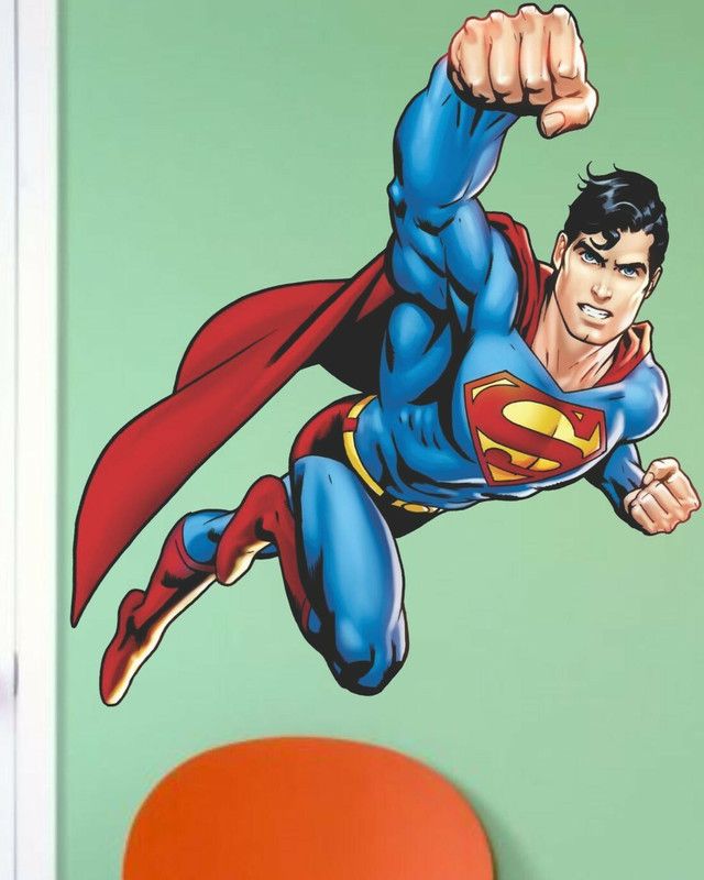 MADHUBAN DECOR 60 cm HD SUPER MEN Self Adhesive Sticker  (Pack of 1)