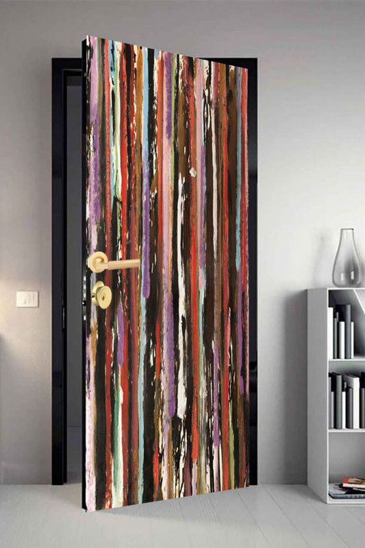 QTH 29.8 cm QTH Colourfull Dor-7783 Design Door Sticker Self Adhesive Sticker  (Pack of 1)