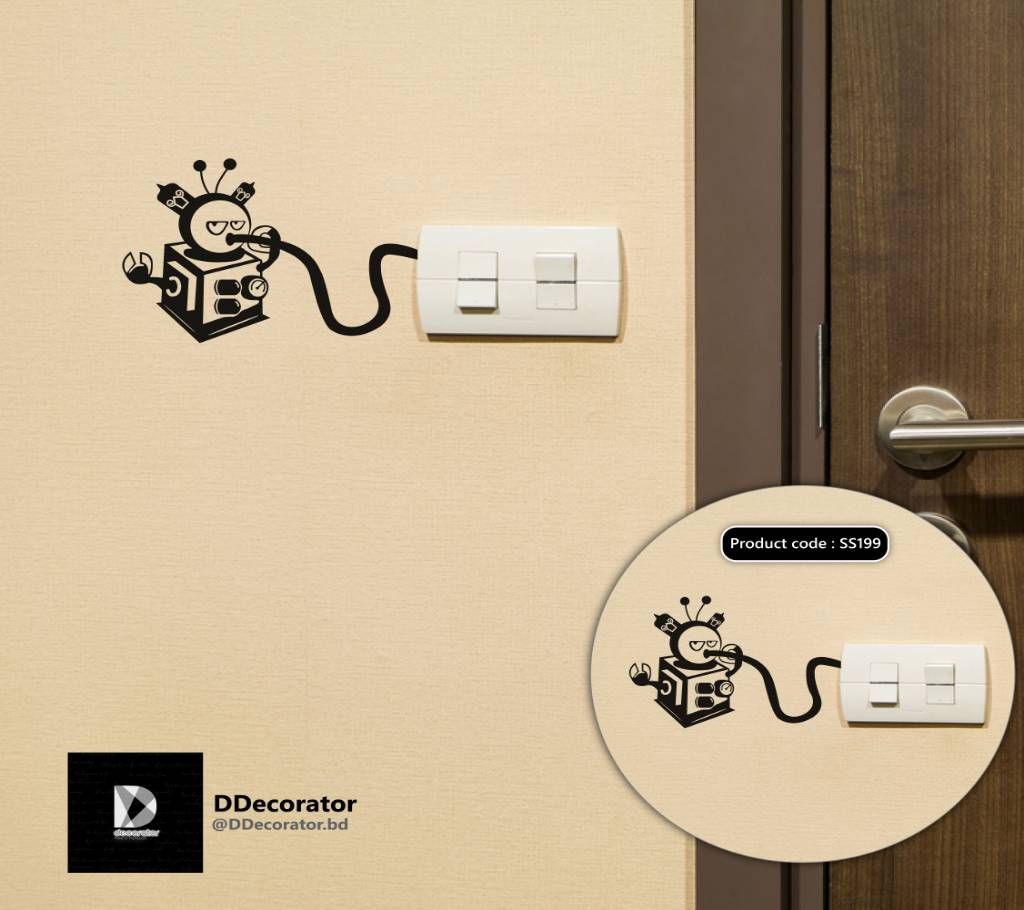 Disney Robot Switch & Socket Vinyl decals removable Sticker