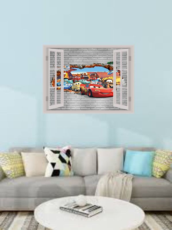 PRIME HOME DECOR 69 cm Vinyl Cartoon Multicolor, 27 in X 32 in Self Adhesive Sticker  (Pack of 1)