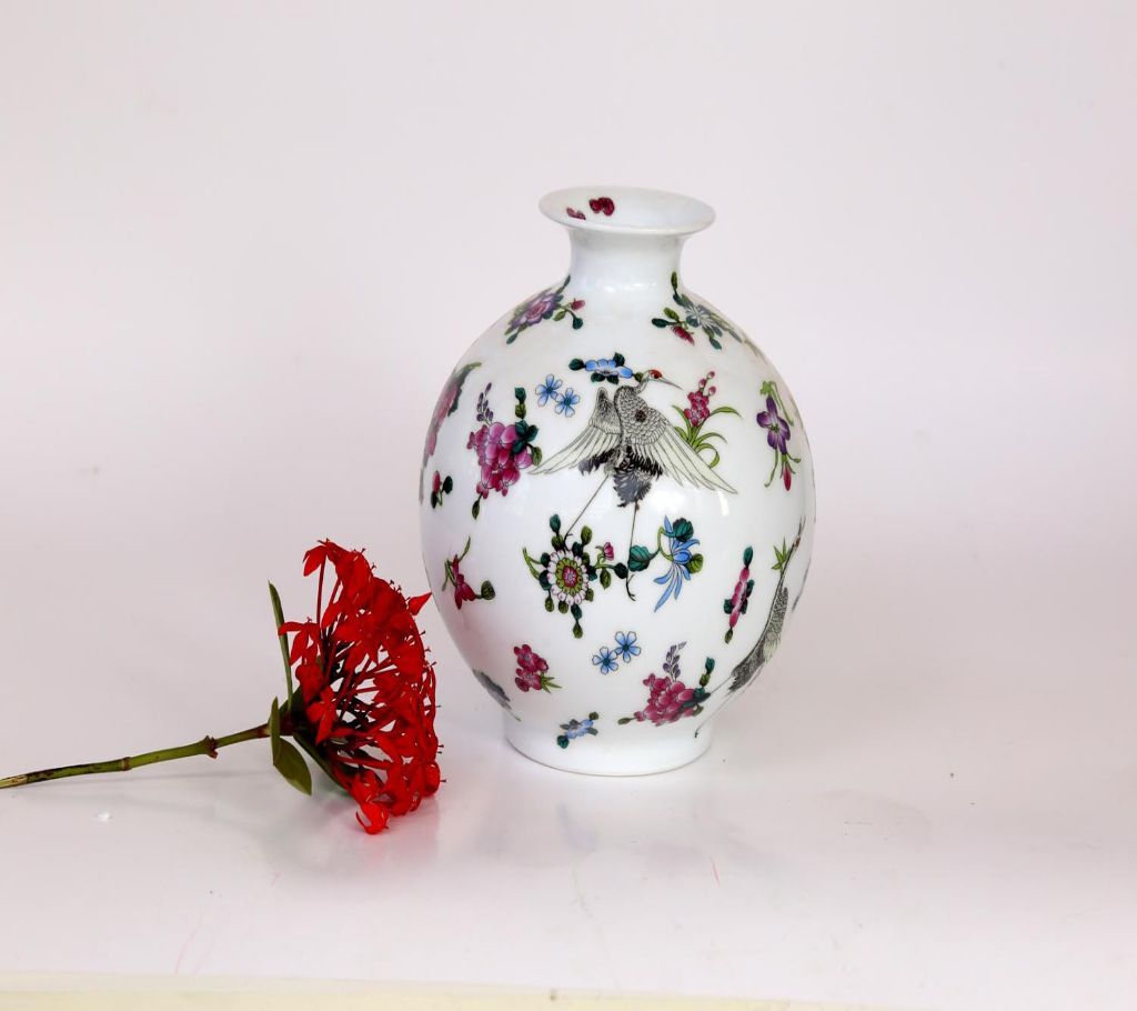 Ceramic Vase - Floral White