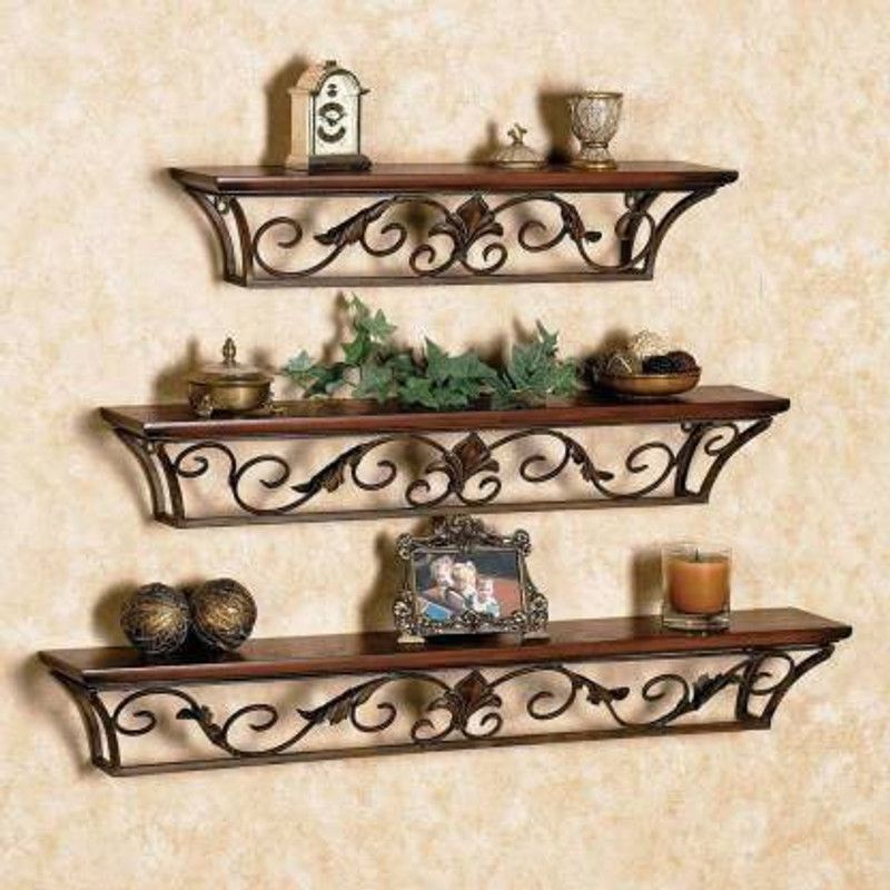 LOVE ROSE Wooden, Iron Wall Shelf  (Number of Shelves - 3)