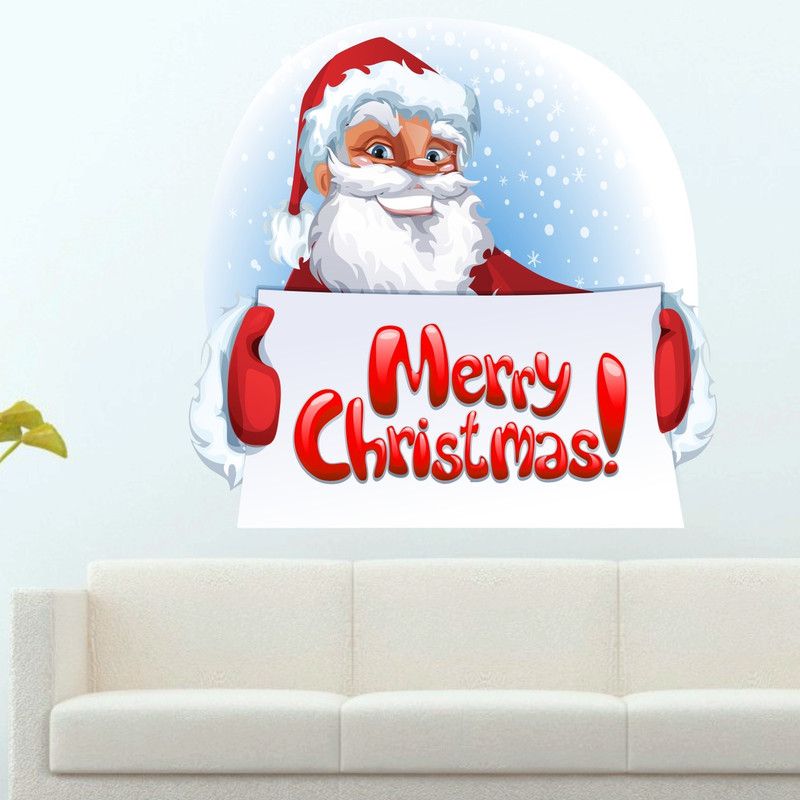 StickMe 100 cm Merry Christmas - X Mas Wall Sticker - SM 107 Self Adhesive Sticker  (Pack of 1)