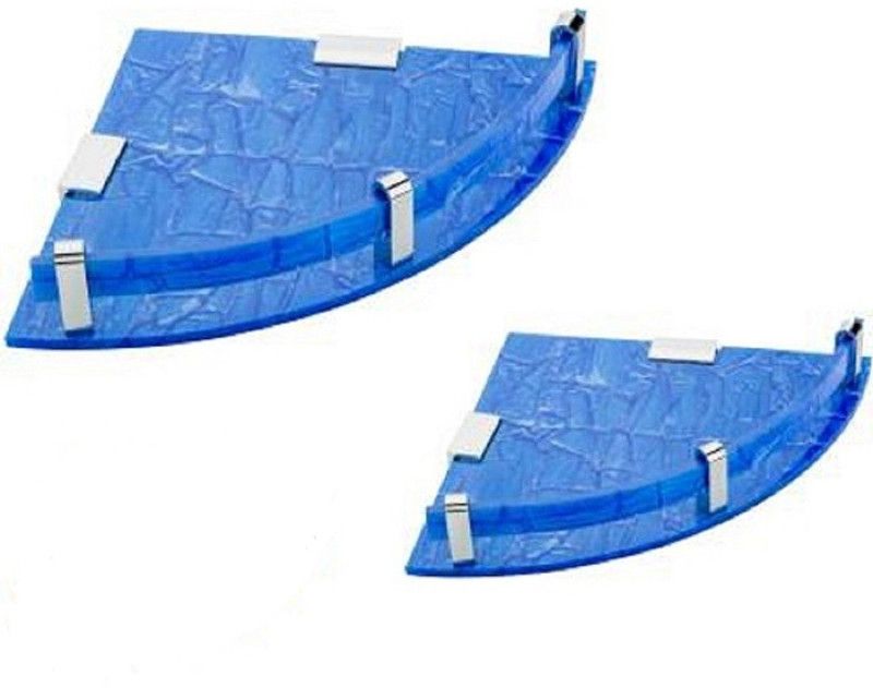 KRITAM Acrylic Wall Shelf  (Number of Shelves - 2, Blue)