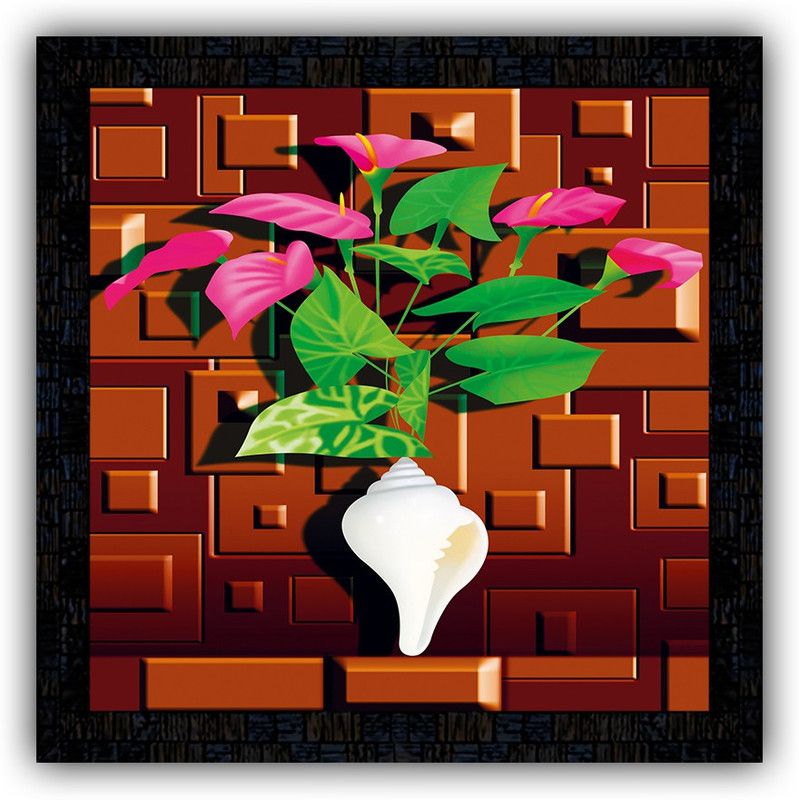 Poster N Frames framed poster of Flower floral-m-94 Digital Reprint 14 inch x 14 inch Painting  (With Frame)