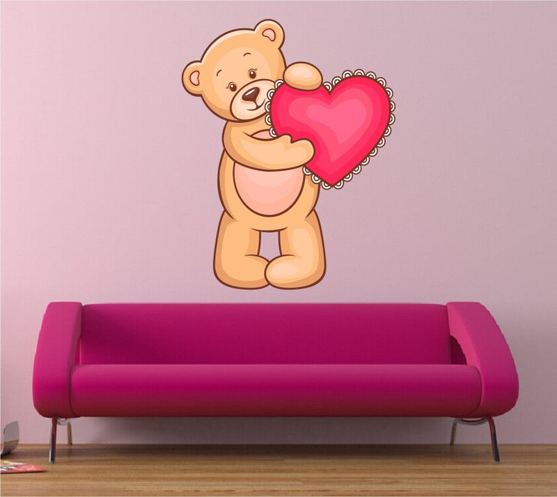 Madhuban Decor 75 cm Madhuban Decor NEW 3D TEDDY BEAR Self Adhesive Sticker  (Pack of 1)
