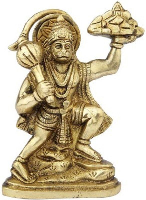 MohanJodero Elegant Brass Lord Hanuman Statue Decorative Showpiece - 17 cm  (Brass, Gold)