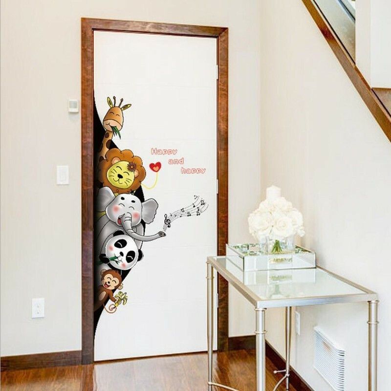 JAAMSO ROYALS 120 cm Animal Black Hole 3D Door Asile Porch Vinyl Peel and Stick Wall Sticker (90 XM X 60 CM) Self Adhesive Sticker  (Pack of 1)
