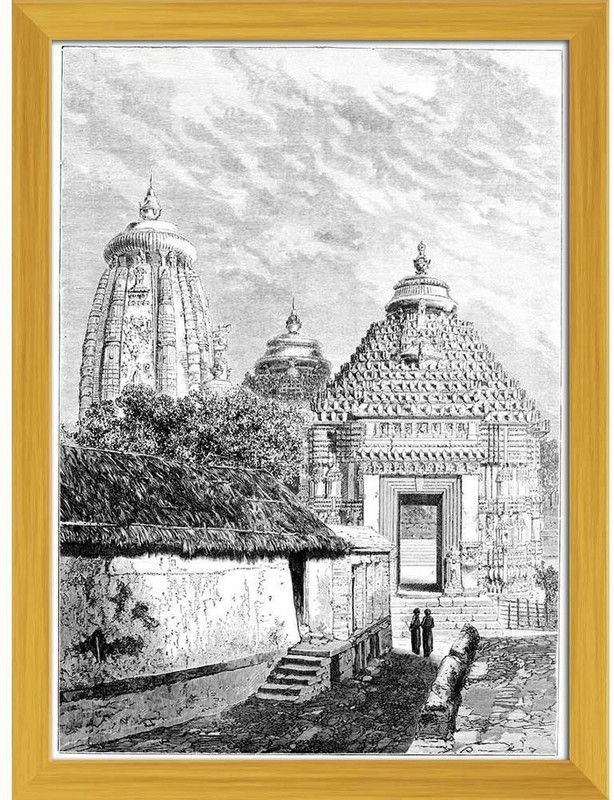 Victorian Art Of Konark Sun Temple Orisha India Framed Painting 16x21.8inch Canvas 21.8 inch x 16 inch Painting