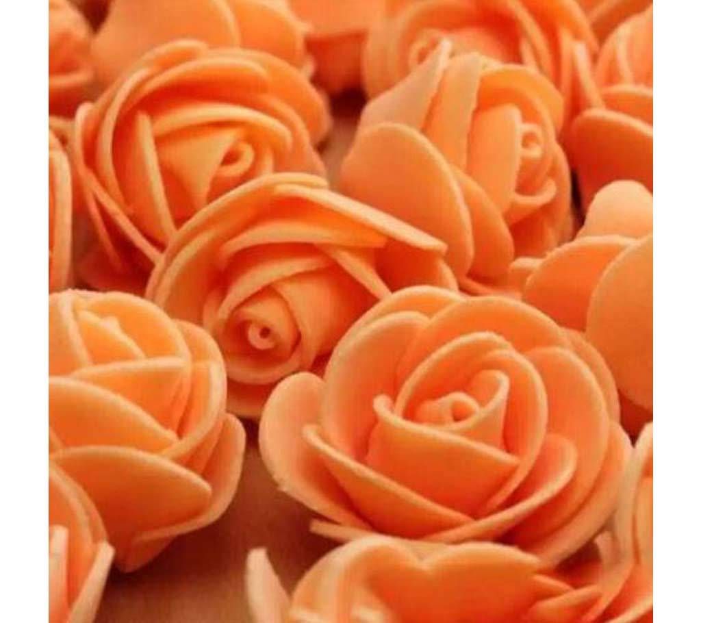 Orange PE Foam Rose Head Artificial Flower - 20 pieces pack