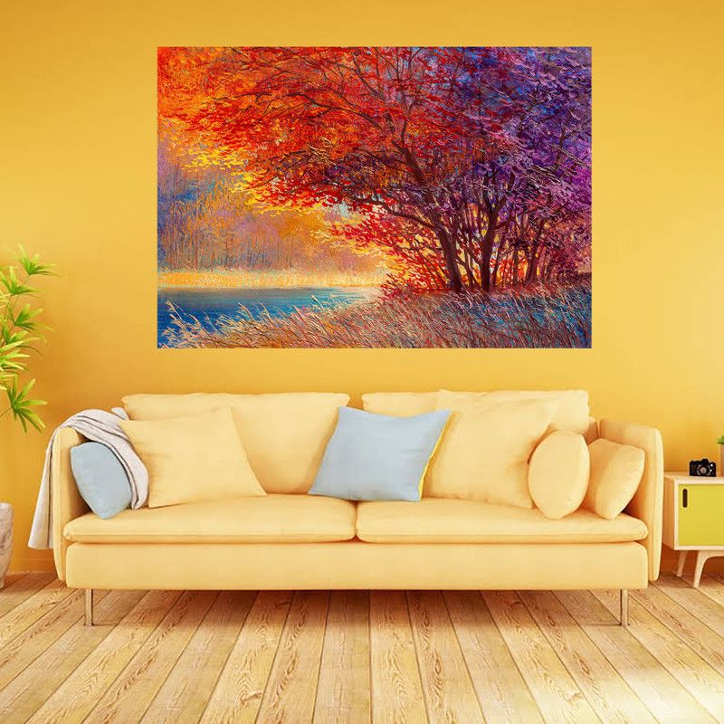 HD PRINT HOUSE Nature Multicolor Wallpaper  (122 cm x 92 cm)