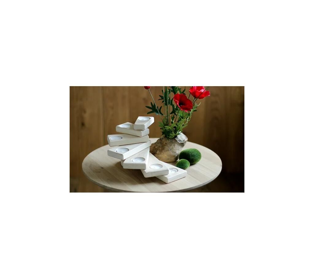wooden  handle holder for candles