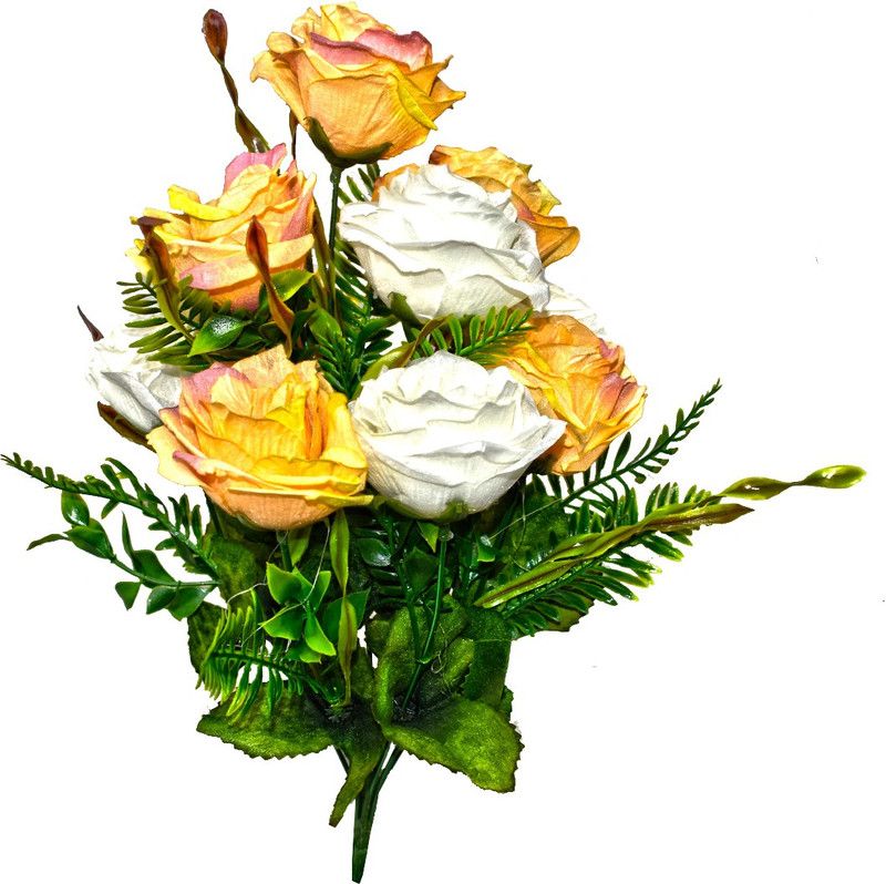 Saffronworld Home Decorative Artificial Festival wild Flowers Bunch-28 Multicolor Rose Artificial Flower  (16 inch, Pack of 1, Flower Bunch)
