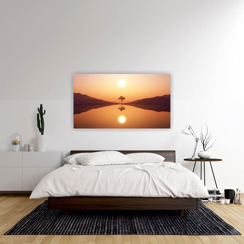 N Vir Pre Press Full HD Digital UV Print Canvas Painting Sunset Colorful Wall Painting Canvas 16 inch x 12 inch Painting  (With Frame)