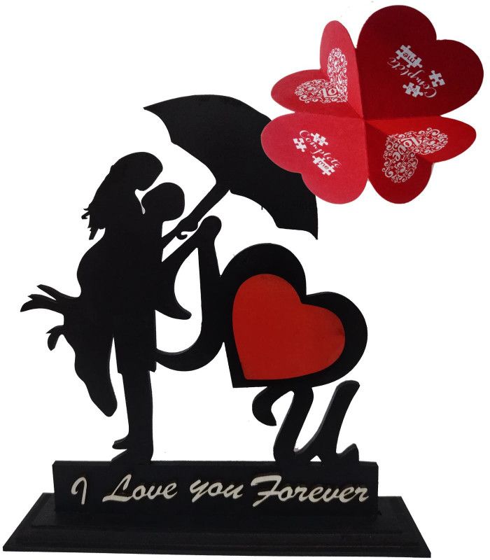 iMPACTGift Decorative Showpiece - 19 cm  (Wood, Black, Red)