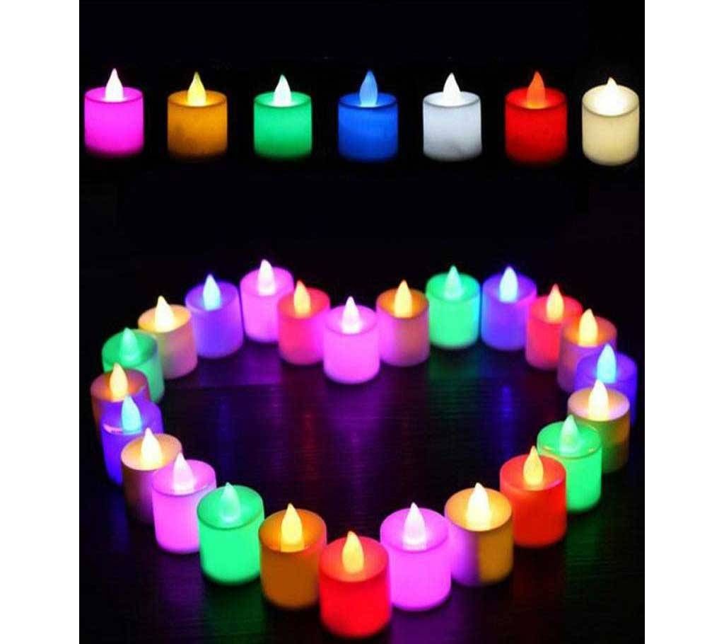 Multi-color LED electronic luminous candle lights (12 Pcs)