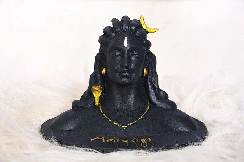 EliteTouch adiyogi for car dash board , and for pooja Decorative Showpiece - 12 cm  (Resin, Black)