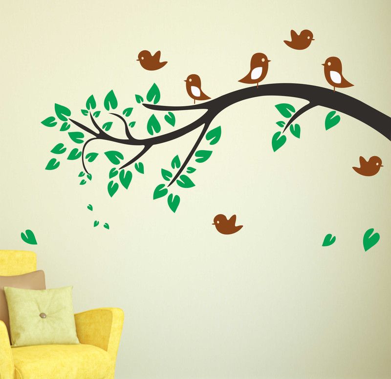 fuzzy 135 cm tree Self Adhesive Sticker  (Pack of 1)