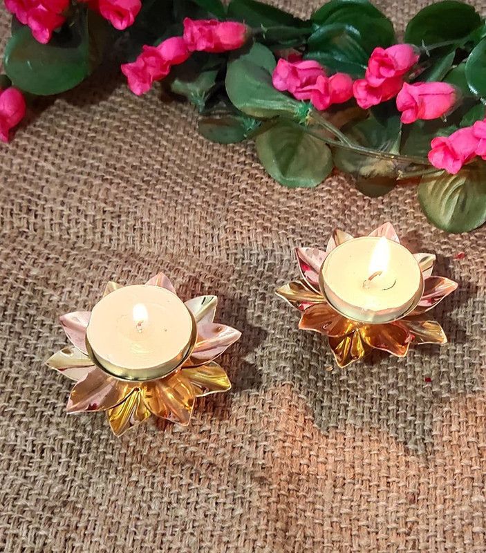 amishi blissful decor Brass (Pack of 2) Table Diya  (Height: 1.5 inch)