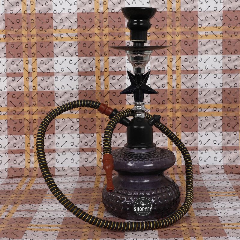 Premium Style Hookah For Home Decor 12 inch Glass 15 inch Glass, Ceramic Hookah  (Black)