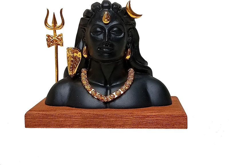 Northland Gold Plated Shiv Adiyogi Figurine - Ideal for Gifting and for Car Dashboard Decorative Showpiece - 9 cm  (Polyresin, Multicolor)