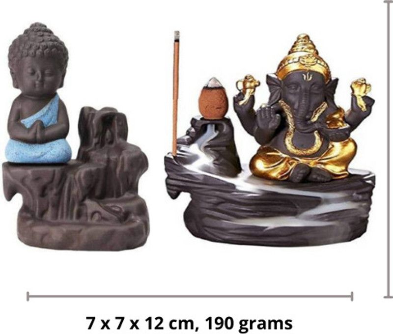 Jiyansh Creation Decorative Showpiece - 7 cm  (Polyresin, Black, Gold)
