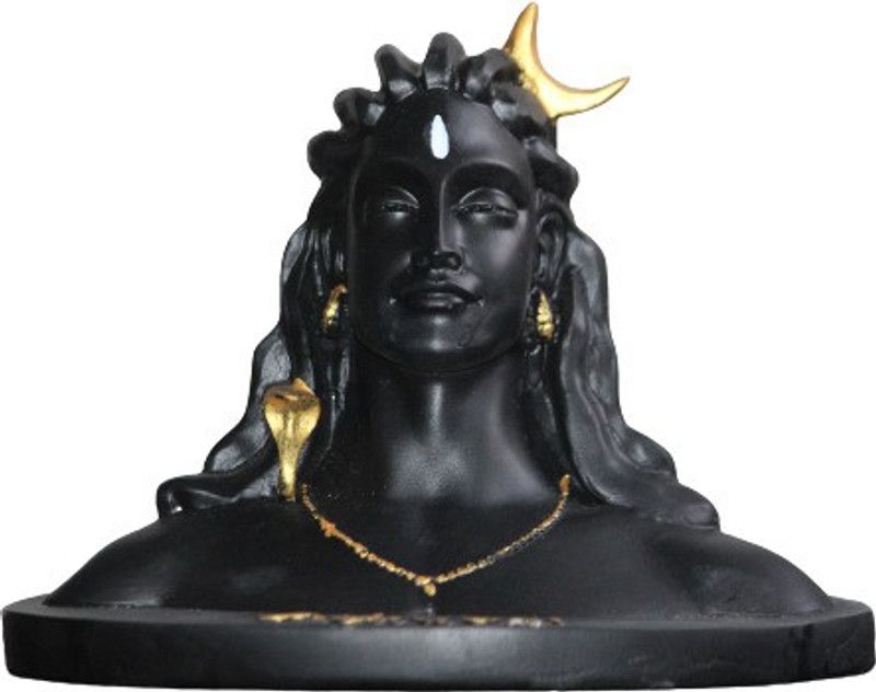 JASH ENTERPRISE Lord Shiva in Dhyana Mudra Adiyogi Shiva Idol for Home Decor, Gift & Puja, Matte Black, | Made in India Decorative Showpiece - 12 cm  (Polyresin, Black)