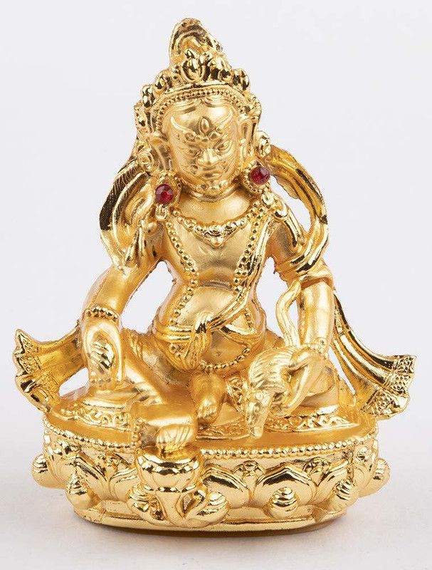 Jakha Fengshui/Vastu Lord Kuber Idol God Decorative Showpiece - 3 cm  (Metal, Gold)
