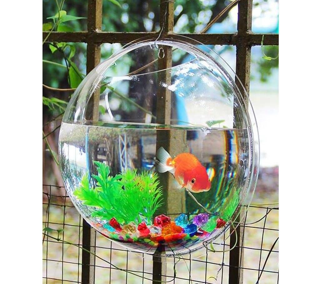 Acrylic Fish Bowl Wall Hanging Aquariu  15 cm clear