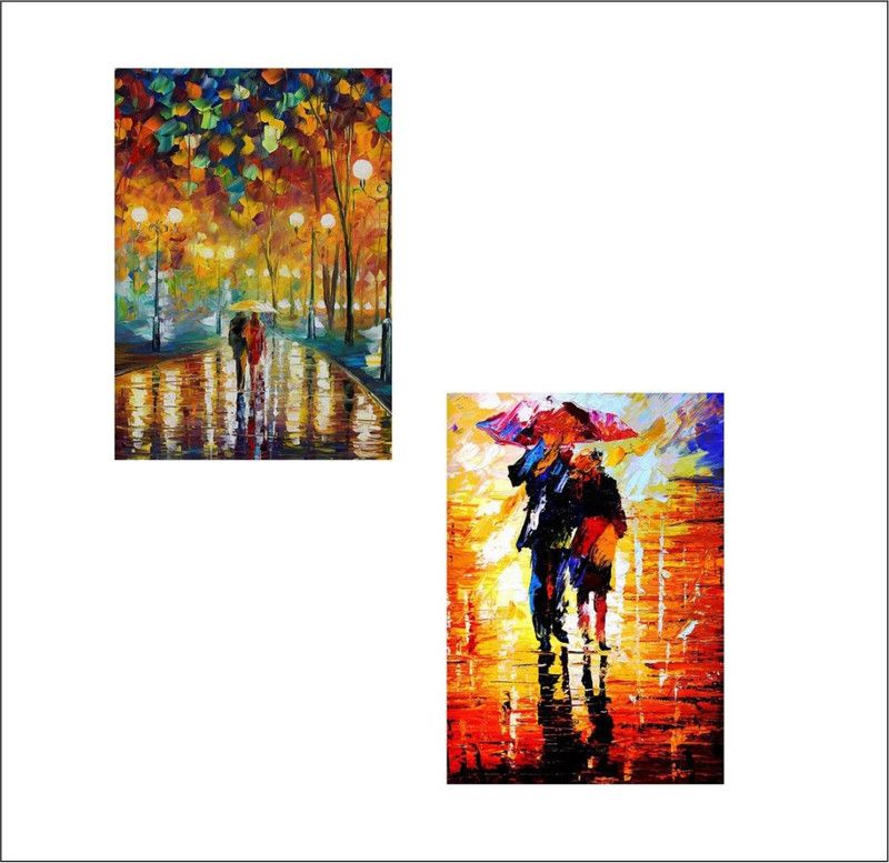 SUDARSHAN STICKER 30 cm Abstract 3D Wall Decor Wall Poster Self Adhesive Sticker  (Pack of 2)