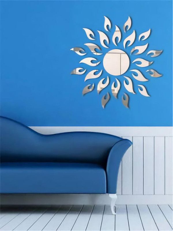 WallDaddy 48.26 cm C Sunflame (Pack of 1, Size 1.5 Feet) 3D Acrylic Sticker, 3D Acrylic Stickers for Wall, 3D Mirror Wall Stickers, 3D Mirror Stickers Wall Decor Items for Home and Office Self Adhesive Sticker  (Pack of 25)