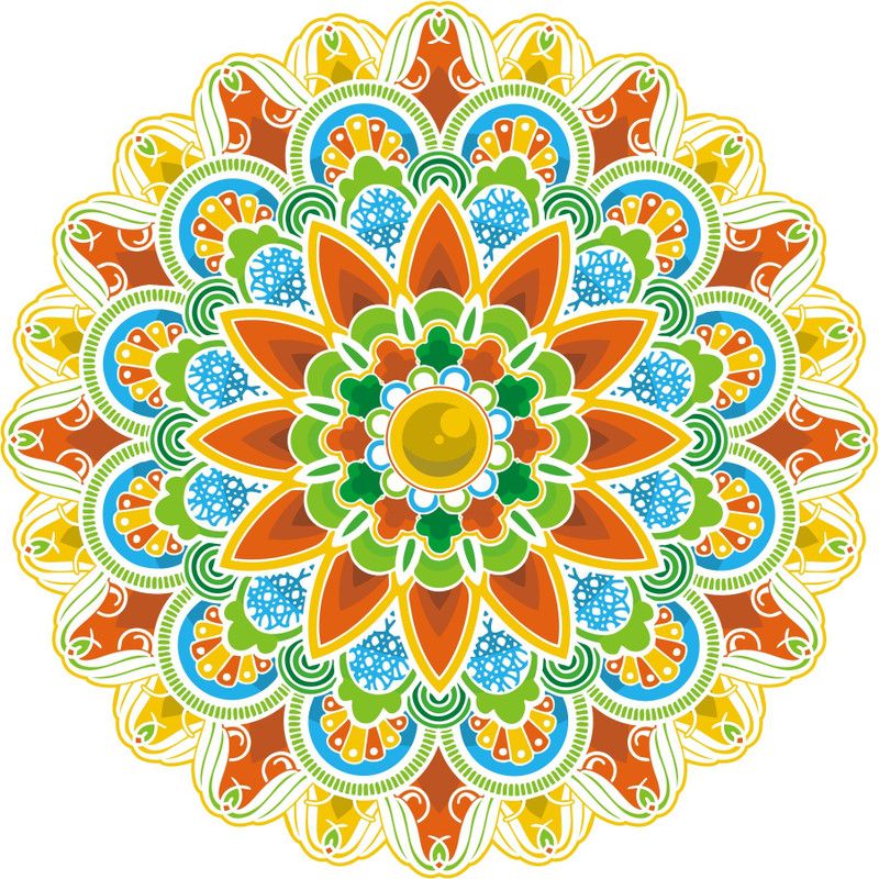 creative decor 45.72 cm Mandala Pattern Decorative Sticker Vinyl ( Size - 18x18 inch ) Self Adhesive Sticker  (Pack of 1)