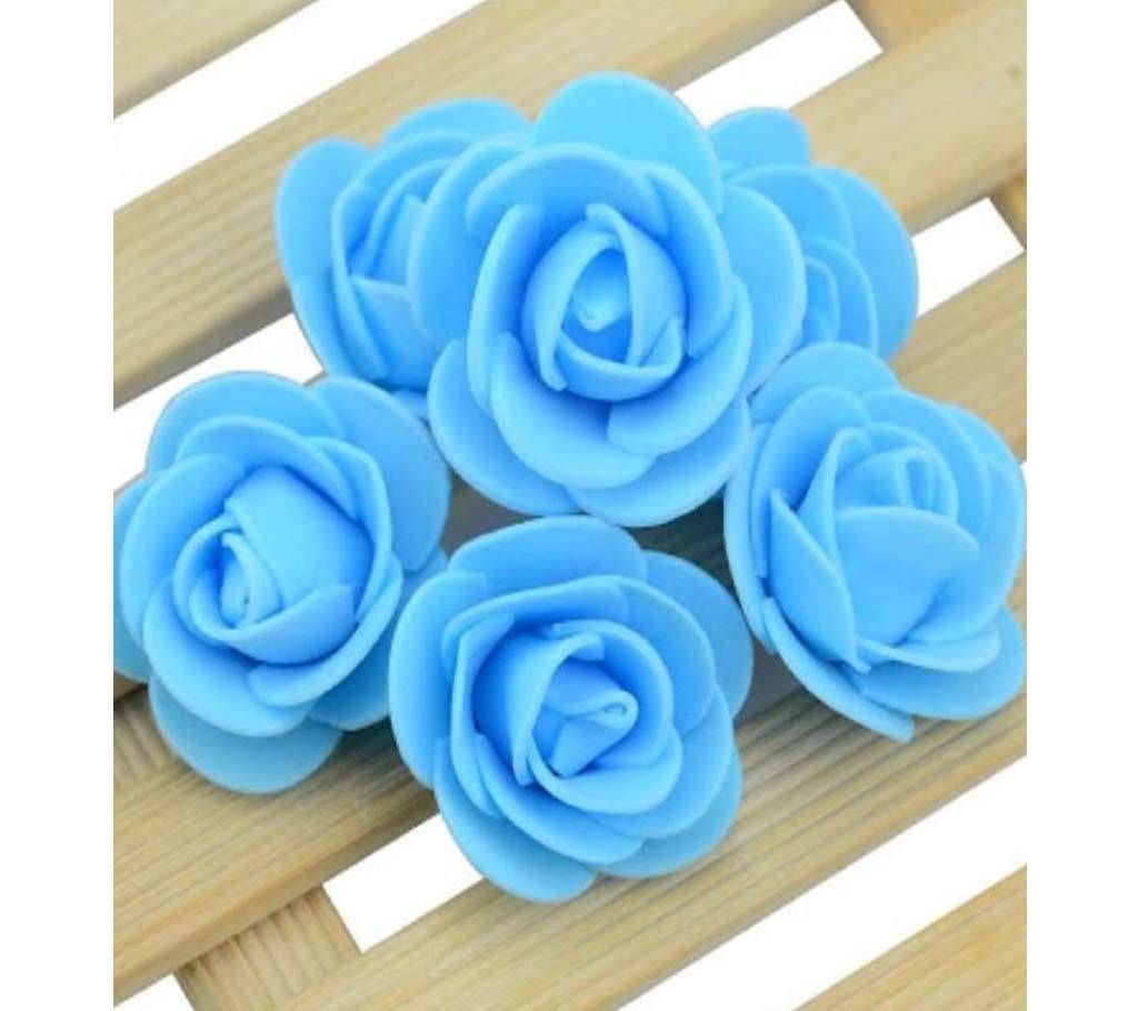 Blue PE Foam Rose Head Artificial Flower - 20 pieces pack