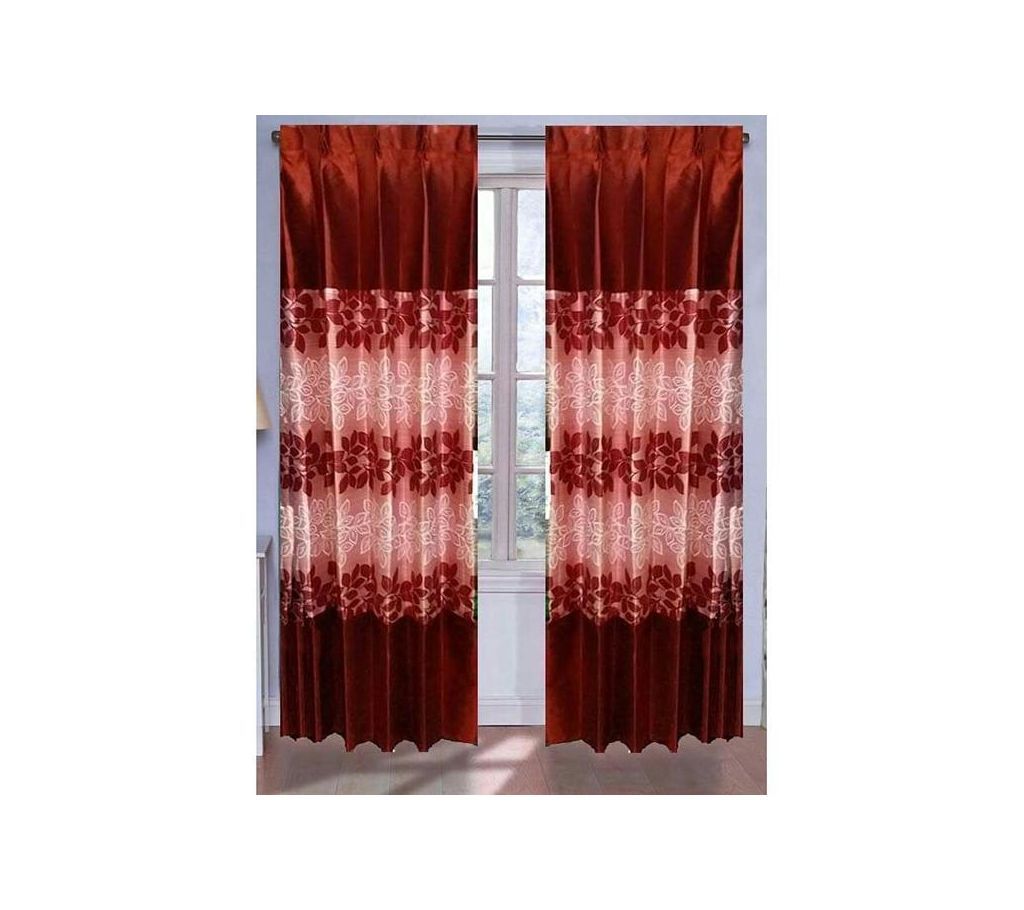 Satin Curtain- light pink and chocolate
