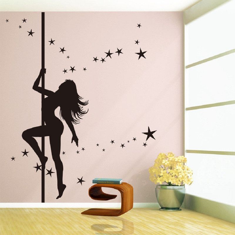 marvellous 100 cm m_poledancewallsticker Self Adhesive Sticker  (Pack of 1)