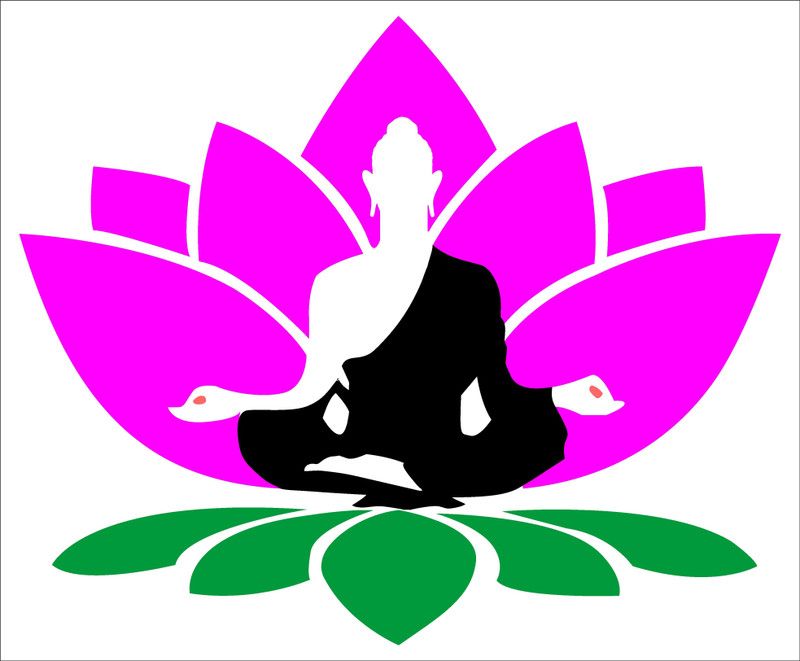 LAKSHIT ENTERPRISES 60 cm homedecorlord buddha maditation on lotus flower wall sticker for home décor Self Adhesive Sticker  (Pack of 1)