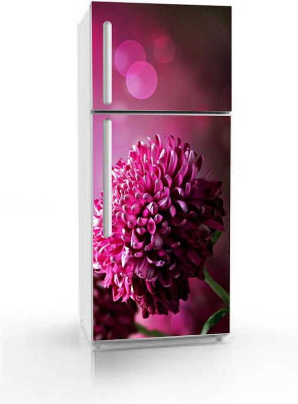 K2A Decor 60 cm 3D Decorative Colourful Flower Violet Color Self Adhesive Fridge Sticker Self Adhesive Sticker  (Pack of 1)