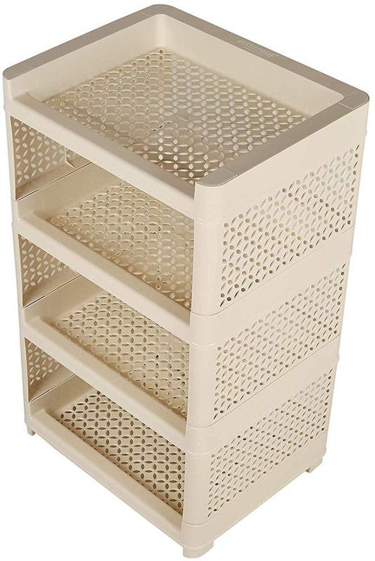CPEX 4 Layer Multifunctional Plastic Kitchen Storage Plastic Wall Shelf  (Number of Shelves - 4, Multicolor)